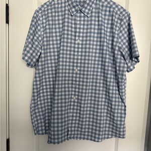 Sonoma Men's Light Blue and White Plaid Shirt